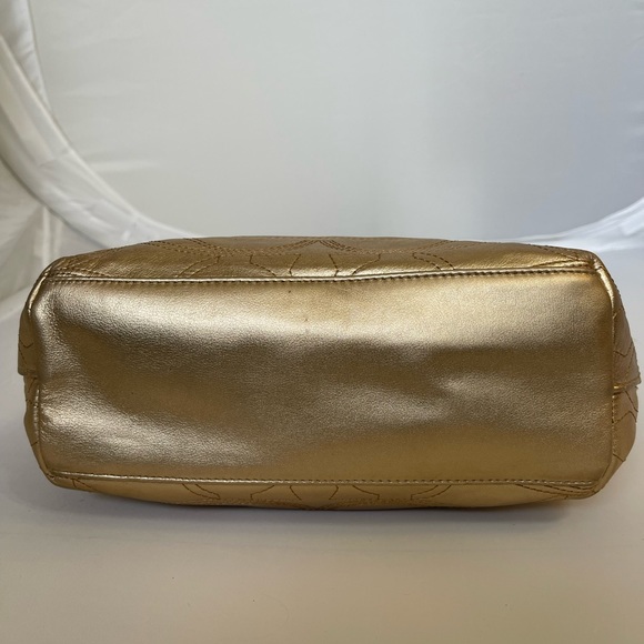 Coach Metallic Gold Signature Stitched Leather Tote - Picture 6 of 13